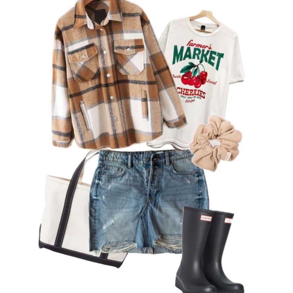 H&M conscious collection distressed denim mini skirt